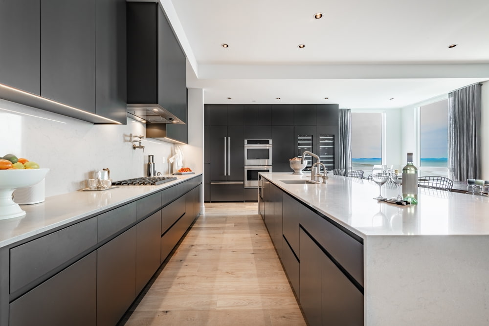 modern-matte-black-kitchen-cabinetry-wollongong Modern matte black custom kitchen cabinetry by Flatcut Co. Wollongong
